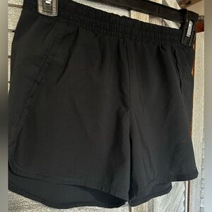 ALL IN MOTION Black Athletic Workout Shorts with Underwear Liner Woman’s Large